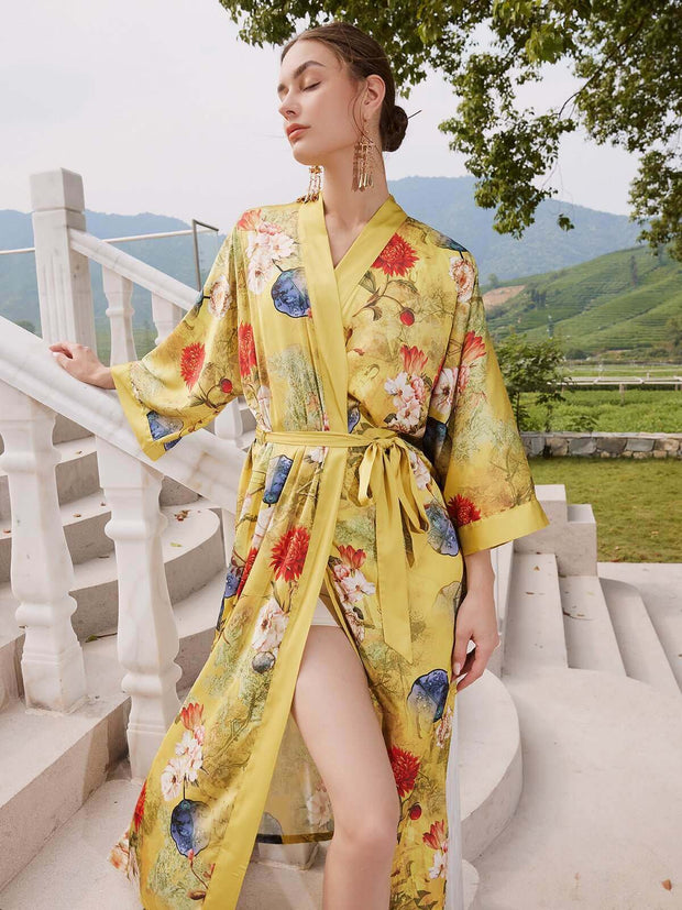 Ulivary Golden Spring Kimono Robe