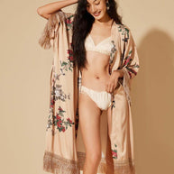 Ulivary Tassels Champagne Kimono Robe