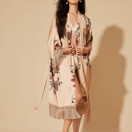 Ulivary Tassels Champagne Kimono Robe