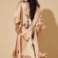 Ulivary Tassels Champagne Kimono Robe