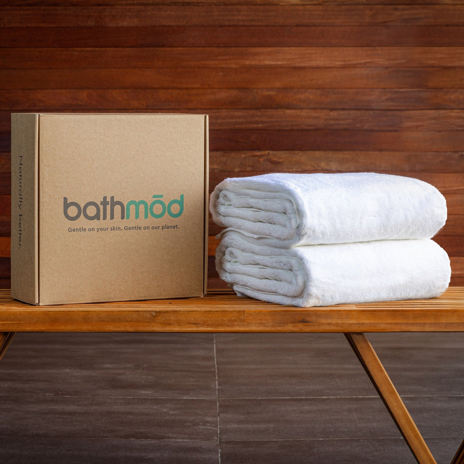 Ecobrands Luxury Organic Bath Sheets Two Pack - GOTS Certified, Soft, Eco-Friendly