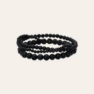 Zoe Lev Black Onyx Bead Bracelet Stack