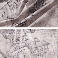 Short Kimono Robe Ink Painting