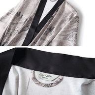Short Kimono Robe Ink Painting