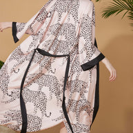 Ulivary Pink Leopard Kimono Robe