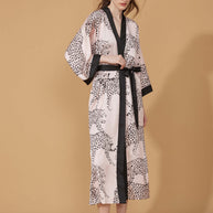 Ulivary Pink Leopard Kimono Robe