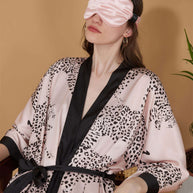 Ulivary Pink Leopard Kimono Robe