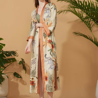 Ulivary Orange Leopard Kimono Robe