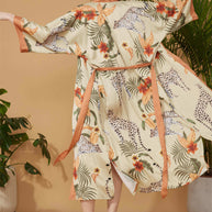 Ulivary Orange Leopard Kimono Robe