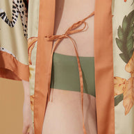 Ulivary Orange Leopard Kimono Robe