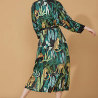 Ulivary Black Leopard Kimono Robe