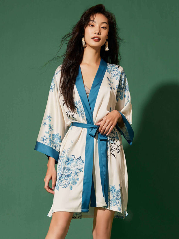Ulivary Short Kimono Robe Bamboo