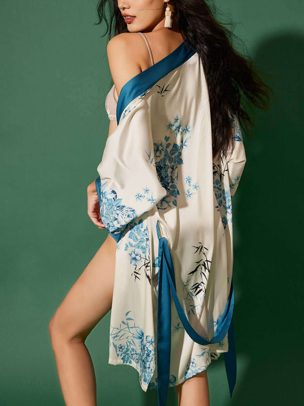 Ulivary Short Kimono Robe Bamboo