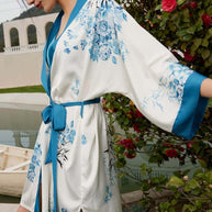 Ulivary Short Kimono Robe Bamboo