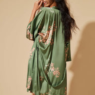 Ulivary Short Kimono Robe Olive