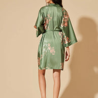 Ulivary Short Kimono Robe Olive