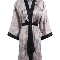 Short Kimono Robe Ink Painting