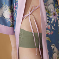 Ulivary Short Kimono Robe Blue Forest