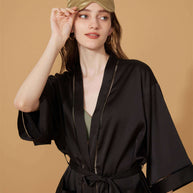 Ulivary Elegant Hollow Out Detail Short Robe With Pockets