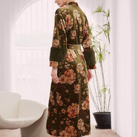 Ulivary Velvet Floral Kimono Robe