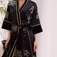 Ulivary Velvet Vintage Kimono Robe