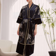 Ulivary Velvet Vintage Kimono Robe