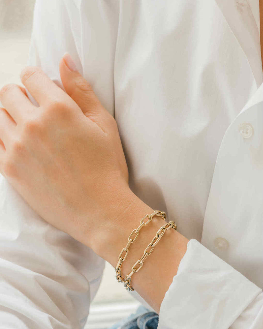 Zoe Lev 14k Gold Extra Large Open Link Chain Bracelet