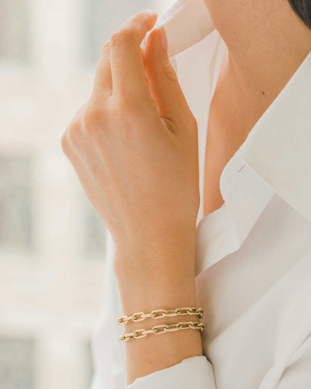 Zoe Lev 14k Gold Extra Large Open Link Chain Bracelet