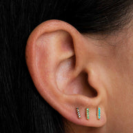Zoe Lev Emerald Bar Stud Earrings