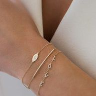 Zoe Lev 14k Gold Diamond Evil Eye Bracelet