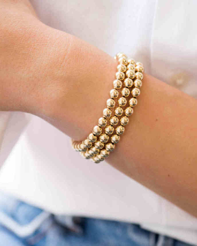 Zoe Lev 6mm Gold Bead Bracelet