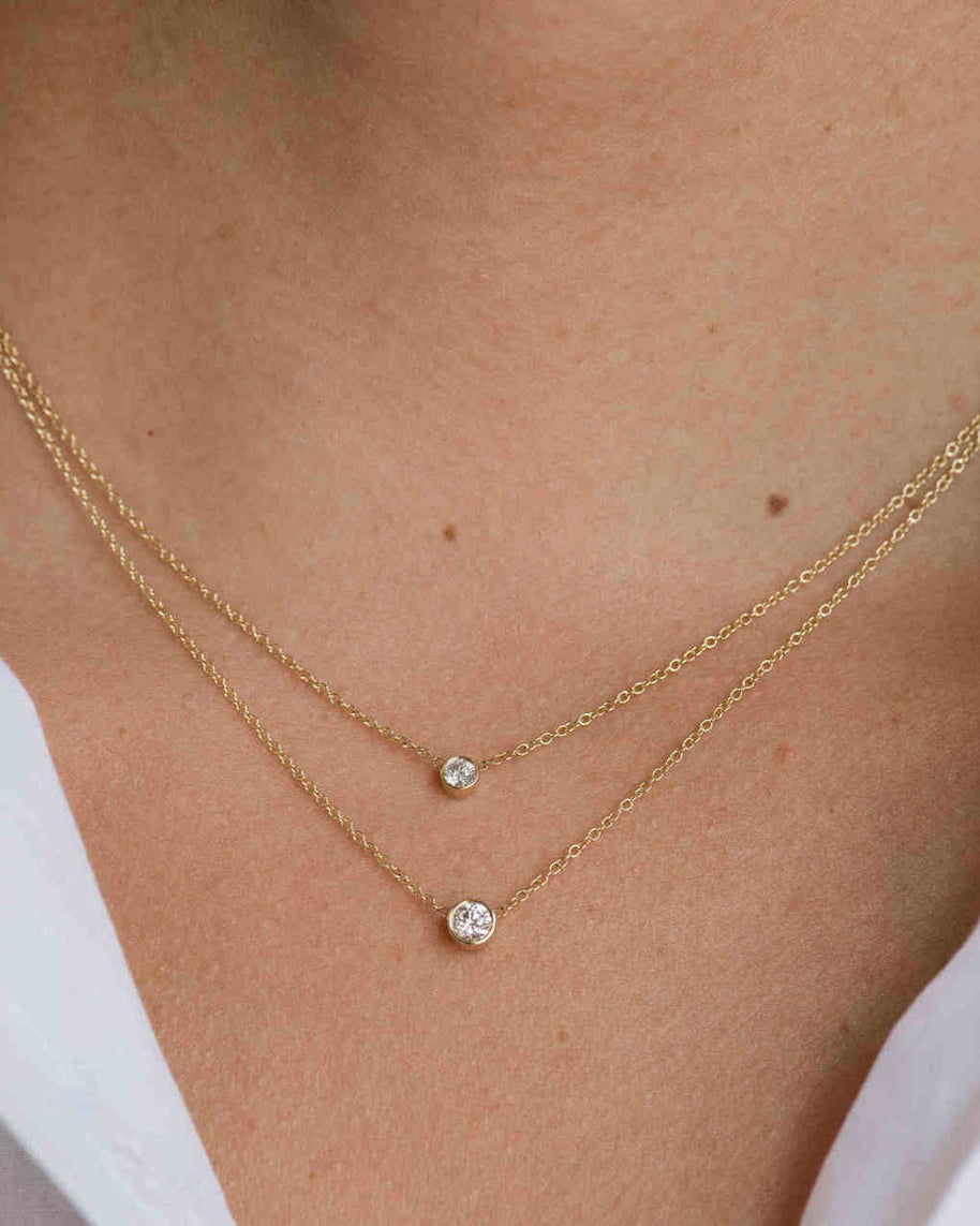 Zoe Lev Large Bezel Diamond Necklace