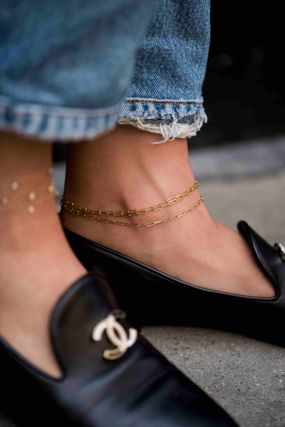 Zoe Lev 14k Gold Open Link Chain Anklet